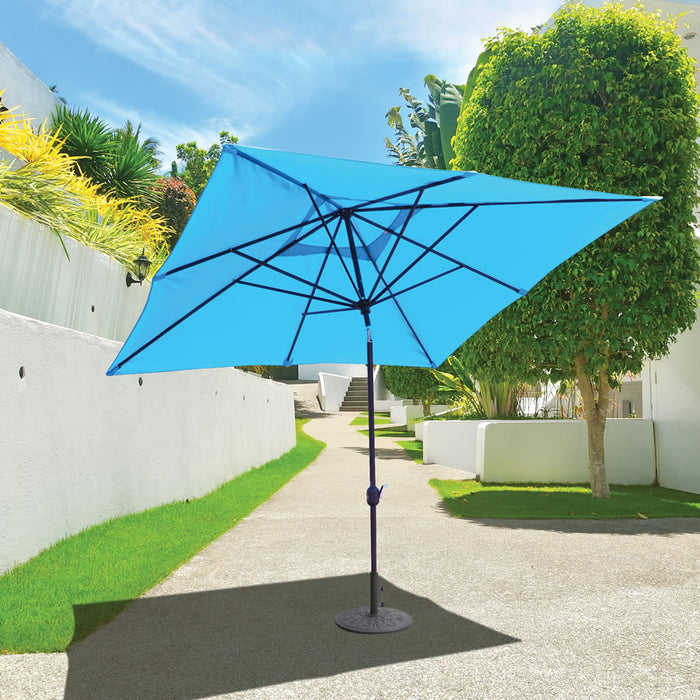 10' x 10' Square Auto Tilt Deluxe Umbrella Black Pole