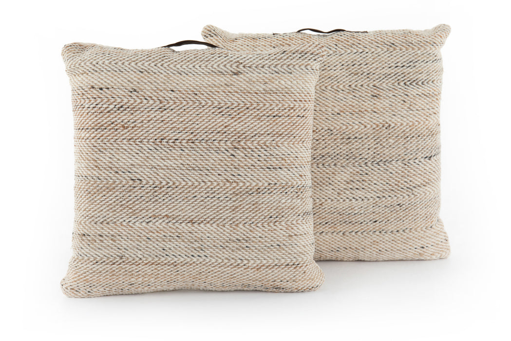 Neema Heathered Wool Pouf Set