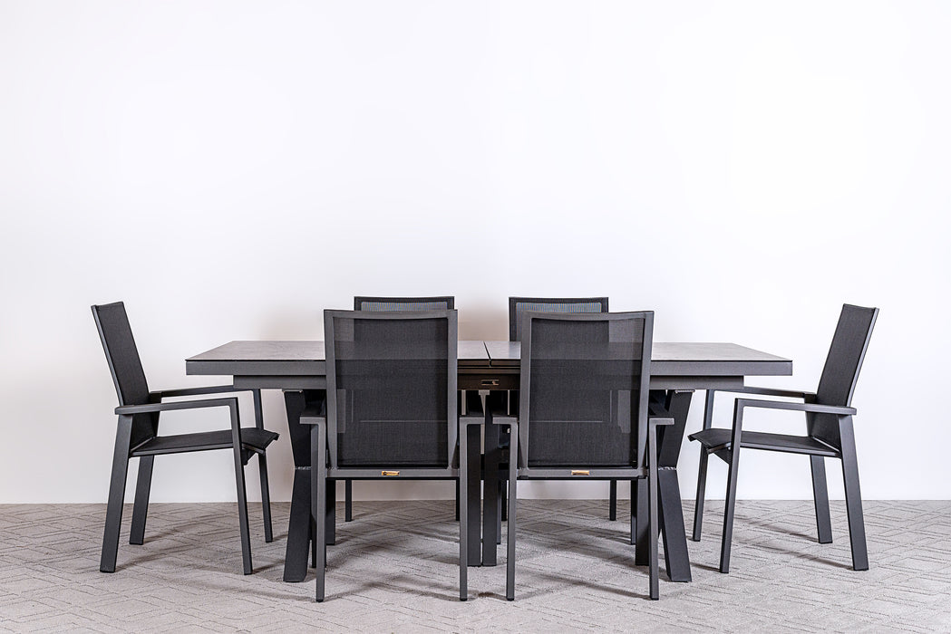 Kingston 7 Piece Pop-Up Dining Set Grey