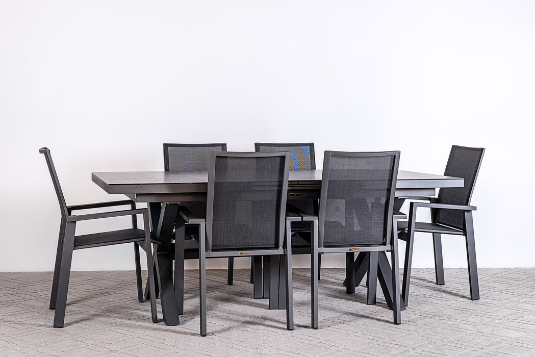 Kingston 7 Piece Pop-Up Dining Set Grey