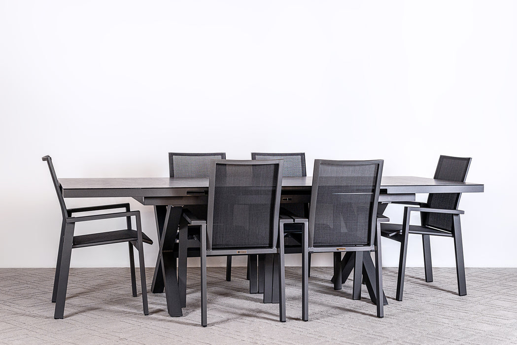 Kingston 7 Piece Pop-Up Dining Set Grey