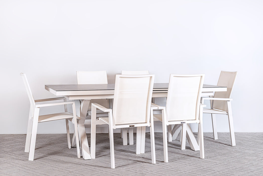 Kingston 7 Piece Pop-up Dining Set White