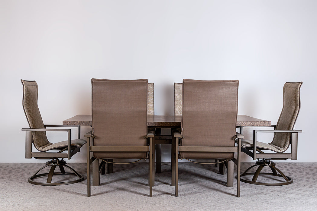 Elements 7pc High Back Padded Sling Dining Set