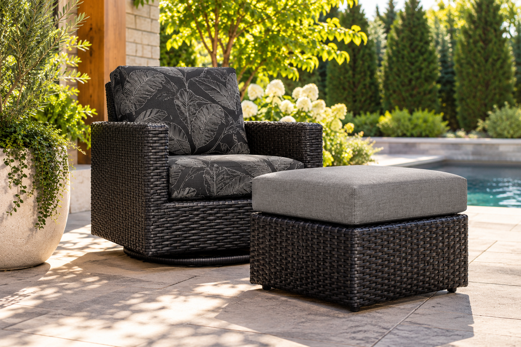 Portfino Swivel Club Chair & Ottoman - Clearance