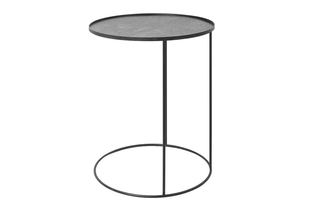 Charcoal Mirror Side Table