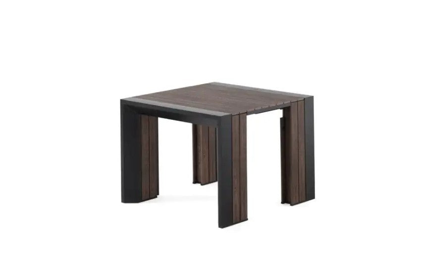 Square wooden Transformer table on a white background Product Image