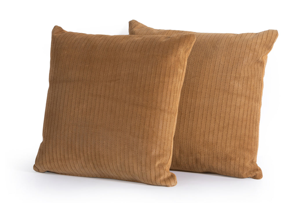 Sevanne Embossed Leather Pillow, Set of 2
