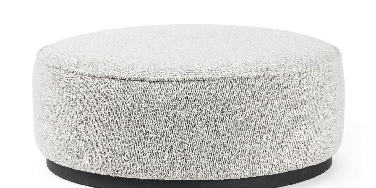 Large Boucle Round Ottoman