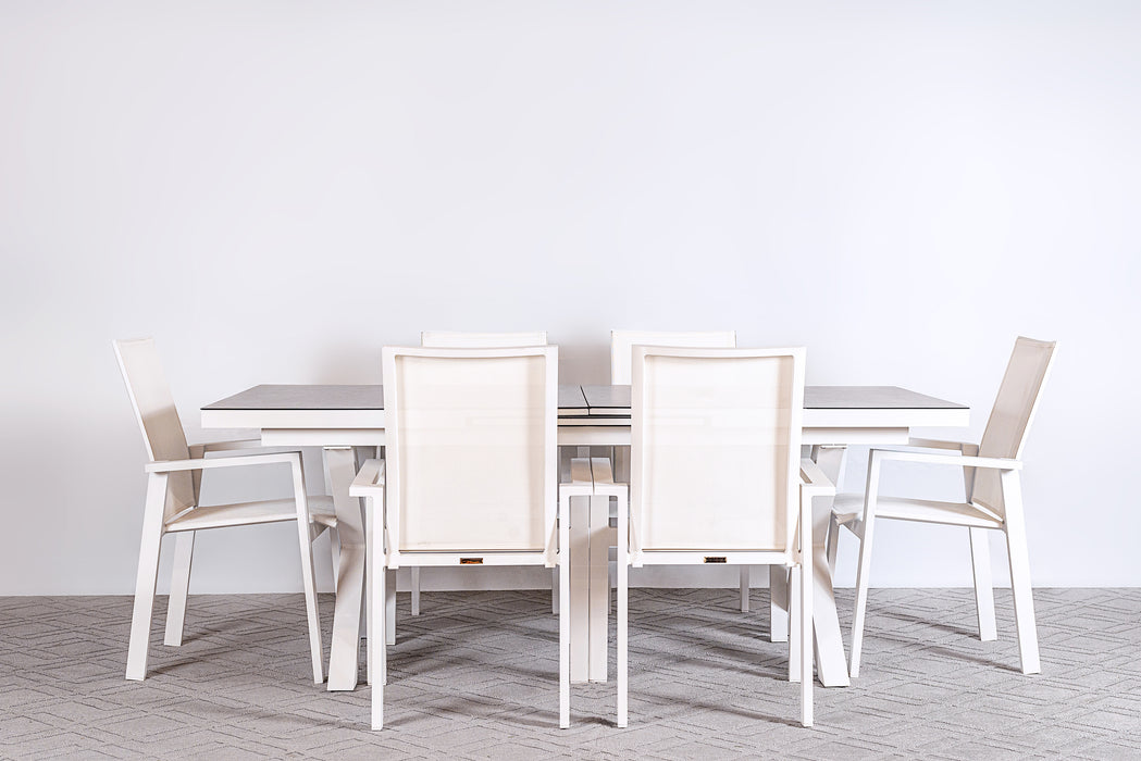 Kingston 7 Piece Pop-up Dining Set White